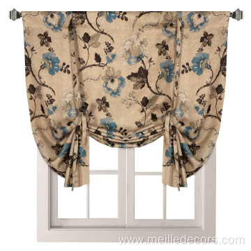 Thermal Insulated Adjustable Floral Tie Up curtain